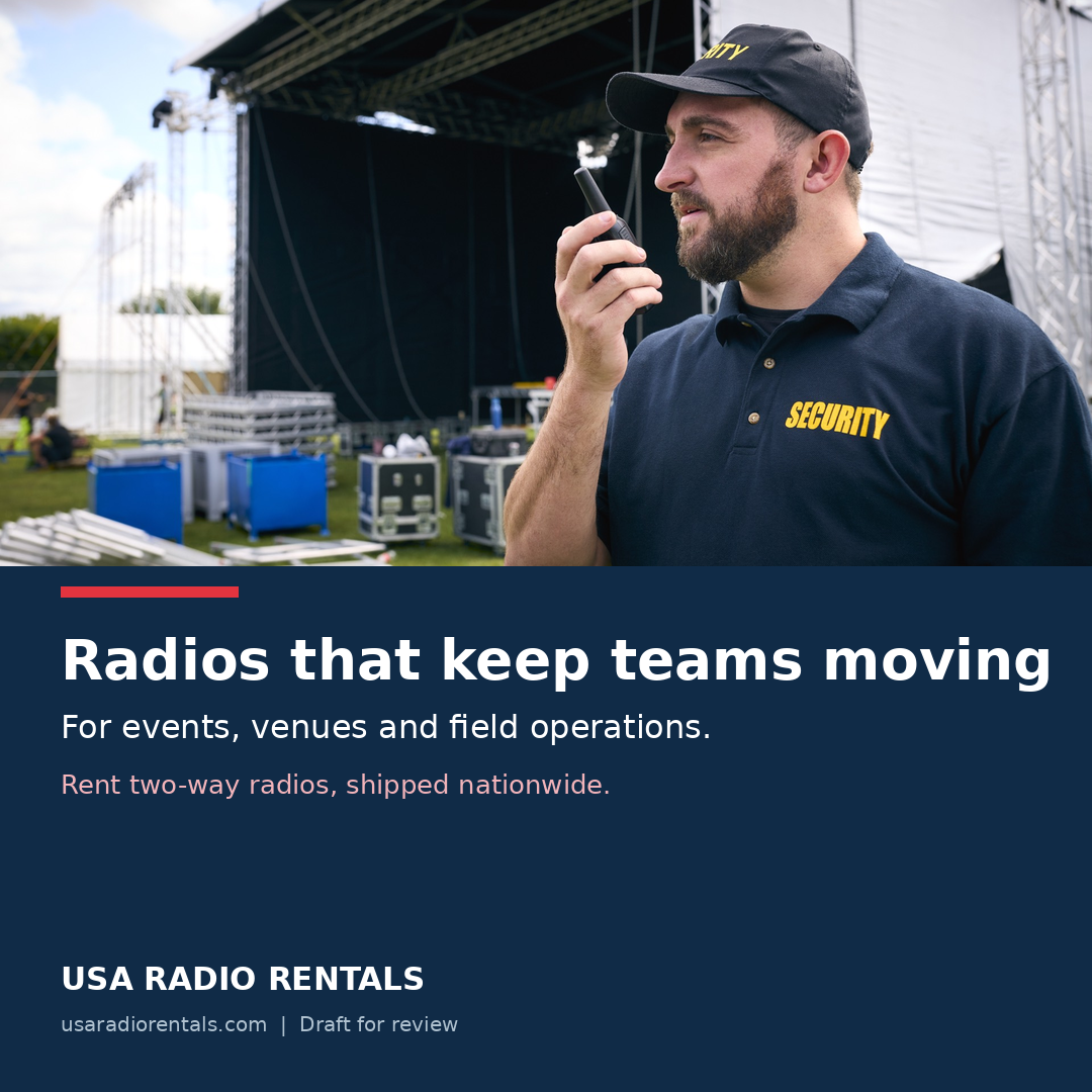 Preview of event team radio rental social graphic
